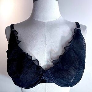 LOUNGE Sz 34G Unpadded Underwire Black Lace Bra Full Coverage NEW WITH TAG